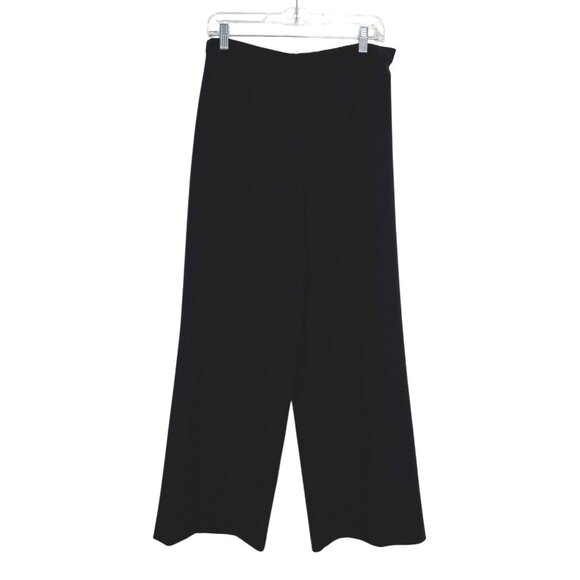 St. John Womens Black Wide-Leg Pants Elastic Waist Trouser Size 8 - Picture 1 of 8